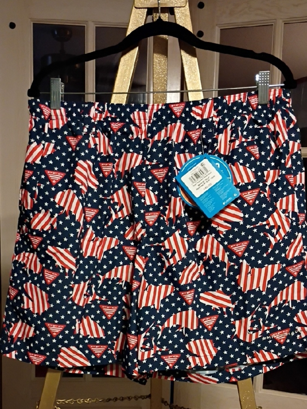 Columbia PFG Men's Red, White & Blue Flag Swim Shorts